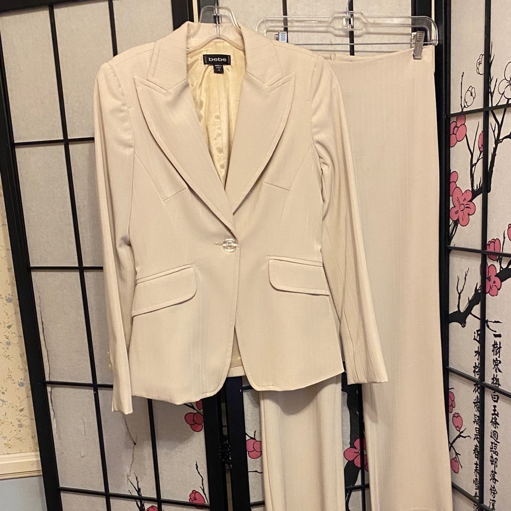 Bebe Cream Blazer and Trousers Set